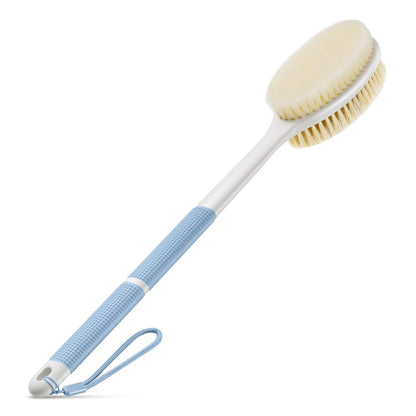 Backski Back Scrubber Anti Slip For Shower,Shower Brush Long Handle With Stiff And Soft Bristles,Body Exfoliator For Bath Or Dry Brush(Blue)
