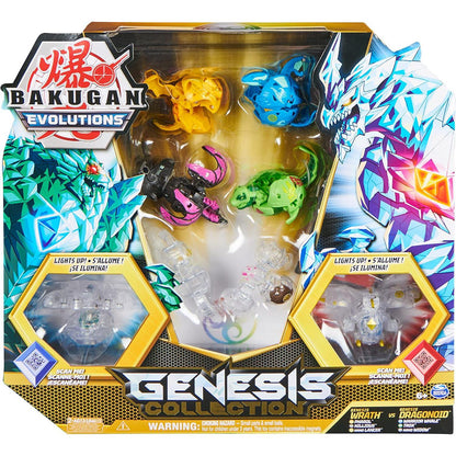 Bakugan Evolutions, Bakugan Genesis Collection Pack, 2 Light Up Bakugan Action Figures, 4 Exclusive Bakugan, 2 Nanogan, 8 Bakugan Cards And 4 BakuCores, Kids Toys For Boys Ages 6 And Up,