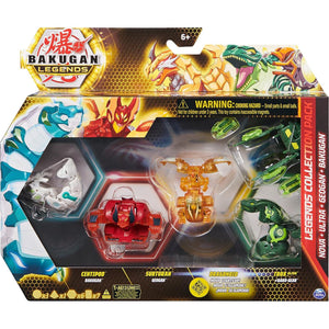 Bakugan Legends Collection Pack, 4-Pack Featuring Centipod, Surturan Geogan, Dragonoid Nova, Trox Ultra, And 6 BakuCores, Kids Toys For Ages 6 And Up,