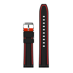 Swatch Omega Speedmaster Moonswatch 20mm Black & Red Silicone Band