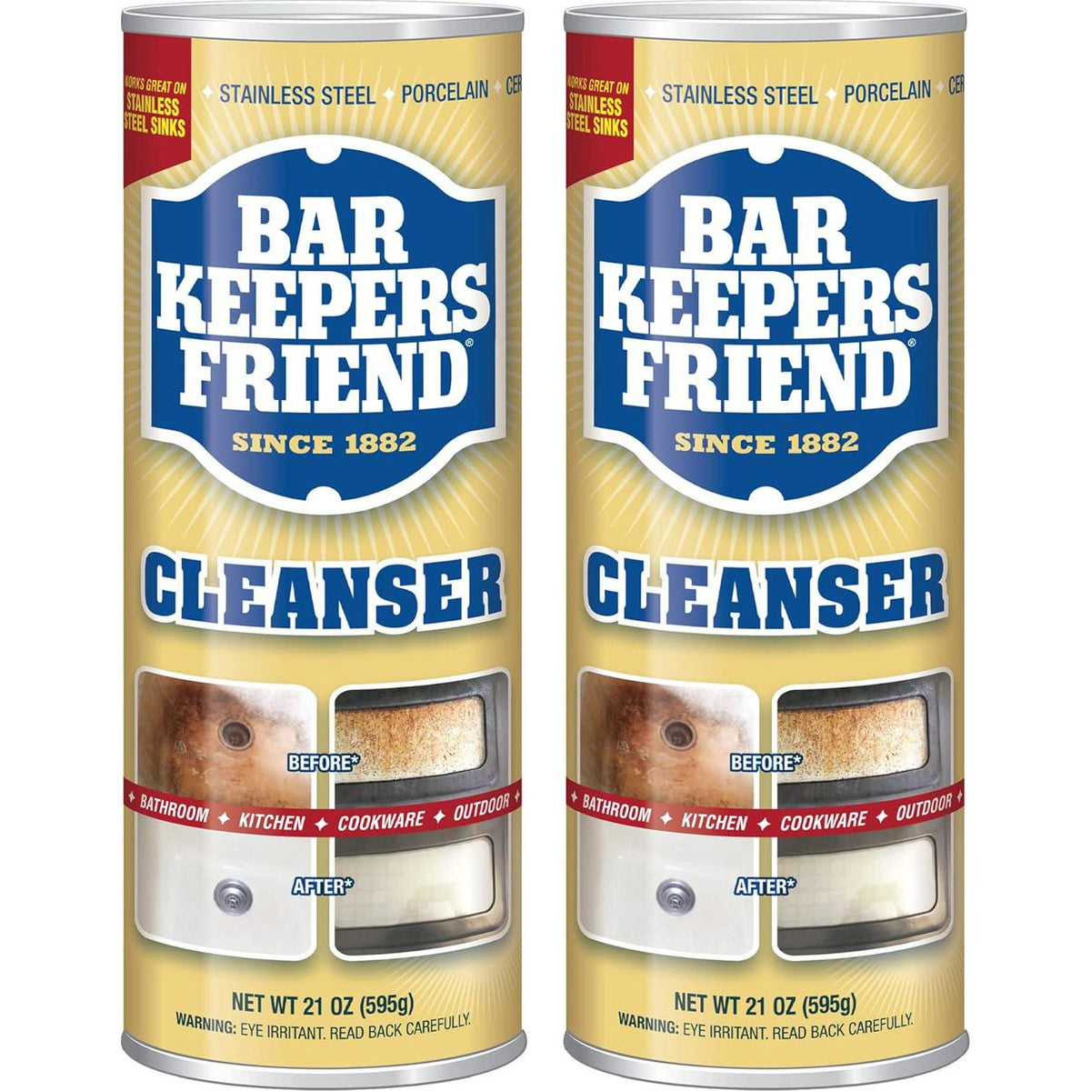 Bar Keepers Friend 11514 21 Oz Cleaner And Polish (Pack Of 2),