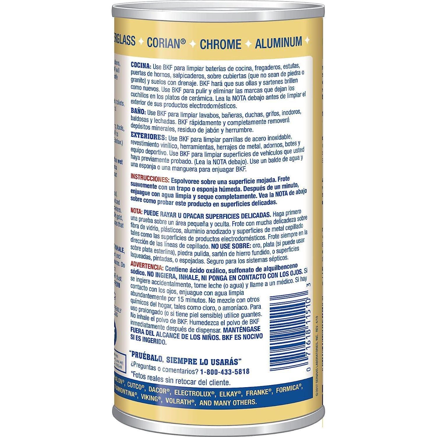 Bar Keepers Friend Powder Cleanser 12 Oz - Multipurpose Cleaner And Stain Remover - Bathroom, Kitchen And Outdoor Use - For Stainless Steel, Aluminum, Brass, Ceramic, Porcelain, Bronze And More (2 Pack),