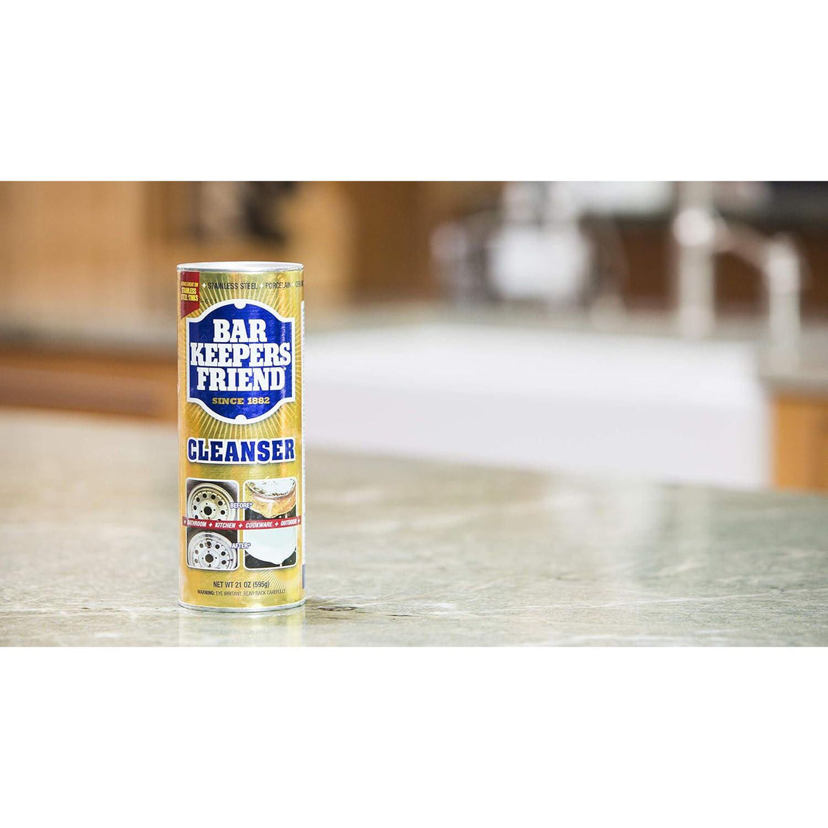 Bar Keepers Friend Powder Cleanser (21 Oz - 4-pack) - Multipurpose Cleaner And Stain Remover - Bathroom, Kitchen And Outdoor Use - For Stainless Steel, Aluminum, Brass, Ceramic, Porcelain, Bronze And More,