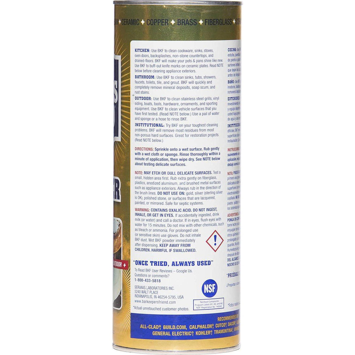 Bar Keepers Friend Powder Cleanser (21 Oz - 4-pack) - Multipurpose Cleaner And Stain Remover - Bathroom, Kitchen And Outdoor Use - For Stainless Steel, Aluminum, Brass, Ceramic, Porcelain, Bronze And More,