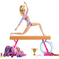 Barbie Gymnastics Playset Doll with Flipping Bar Balance Beam Warm Up Suit and Accessories