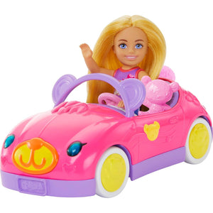 Barbie Chelsea Doll Car Playset Bear Themed Convertible Toy with Accessories and Removable Outfit