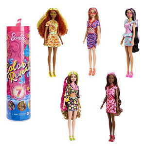 Barbie Color Reveal Doll, 1 Pc, Sweet Fruit Series, 7 Surprises Included, Scented, Styles May Vary