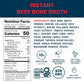 Bare Bones Bare Bones Beef Bone Broth Instant Powdered Mix | Rich Savory Packets On-the-Go No Artificial Flavors | 100% Grass Fed Keto And Paleo Friendly | 10g Protein | 12 Pack
