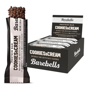 Barebells Protein Bars, Cookies and Cream, 12 Count, 20g Protein, Low Sugar, On-the-Go Breakfast or Post-Workout Snack