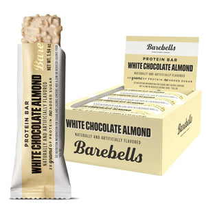 BAREBELLS Barebells Protein Bars White Chocolate Almond - 12 Count, 20g High Protein Treats - Chocolate Nutrition Bar With 1g Total Sugars - On-The-Go Breakfast Or Post-Workout Snack