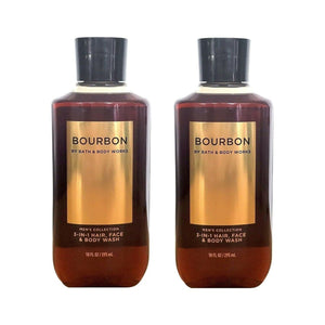 Bath & Body Works For Men Bourbon 3-in-1 Hair, Face, and Body Wash, Value Pack (Lot of 2), Freshwater Scent, Full Size