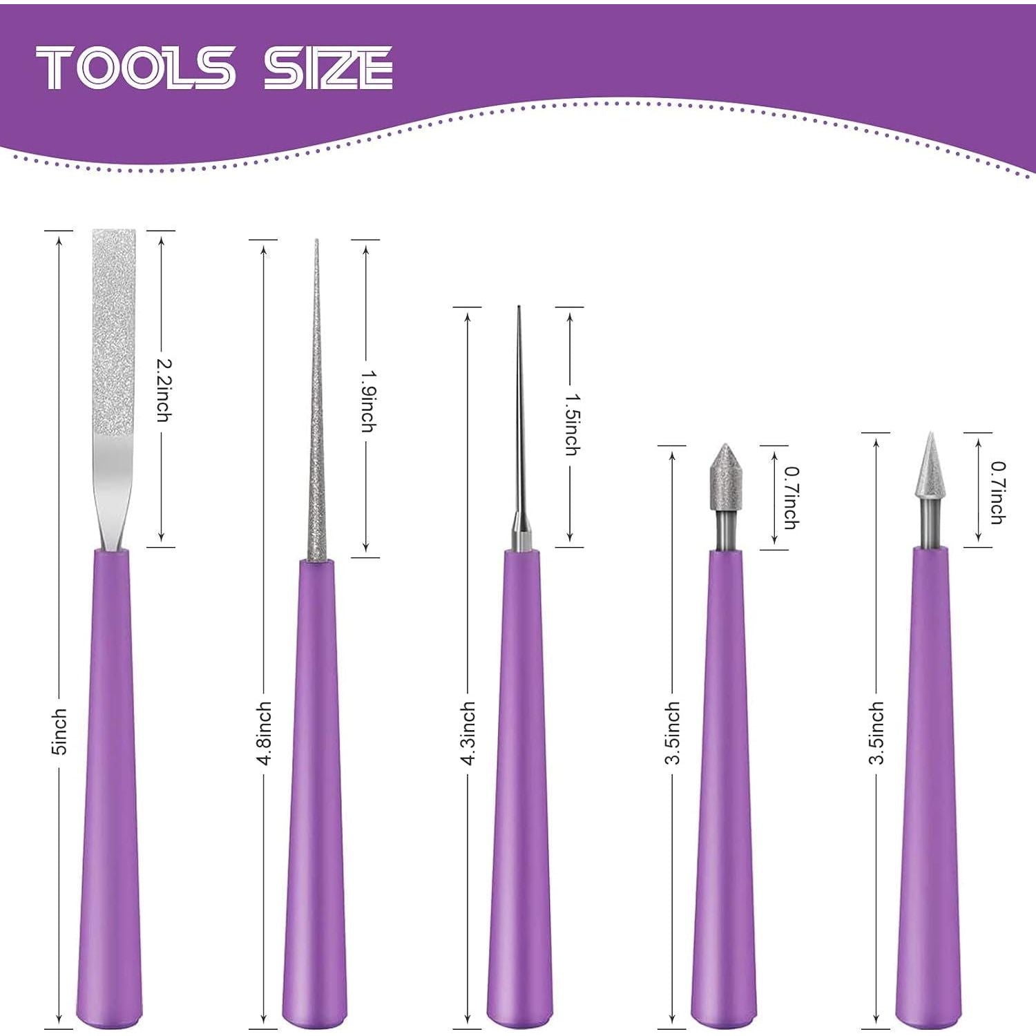 Bead Reamer For Jewelry Making, Bead Spinner Hole Enlarger Tool For Glass Plastic Metal Wood Beads, Remove Burrs, Enlarge Holes, Smooth Edges(5 Pieces),