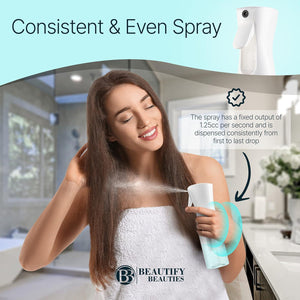BeautifyBeauties BeautifyBeauties Spray Bottle For Hair Continuous Mister Spray Bottle For Hairstyling, Cleaning, Plants, Pets, Barbers, Salons, Essential Oil Scents (10.1 Ounce)