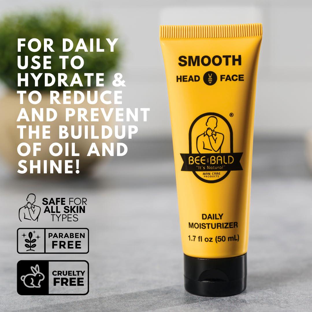 Bee Bald SMOOTH Daily Moisturizer Tones, Hydrates, Moisturizes And Smooths Away Fine Lines, Wrinkles And Dry Patches; Helps Control Oil And Shine To Feel Cool, Fresh And Comfortable, 1.7 Fl Oz,