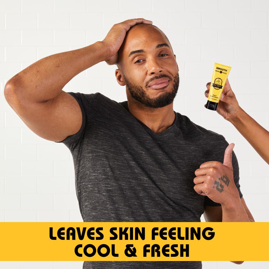 Bee Bald SMOOTH Daily Moisturizer Tones, Hydrates, Moisturizes And Smooths Away Fine Lines, Wrinkles And Dry Patches; Helps Control Oil And Shine To Feel Cool, Fresh And Comfortable, 1.7 Fl Oz,