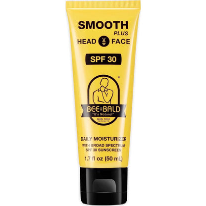 Bee Bald SMOOTH PLUS Daily Moisturizer With SPF 30 Broad Spectrum Sunscreen Tones, Hydrates And Moisturizes While Protecting Skin From Harmful UVA/UVB Rays, 1.7 Fl Oz,