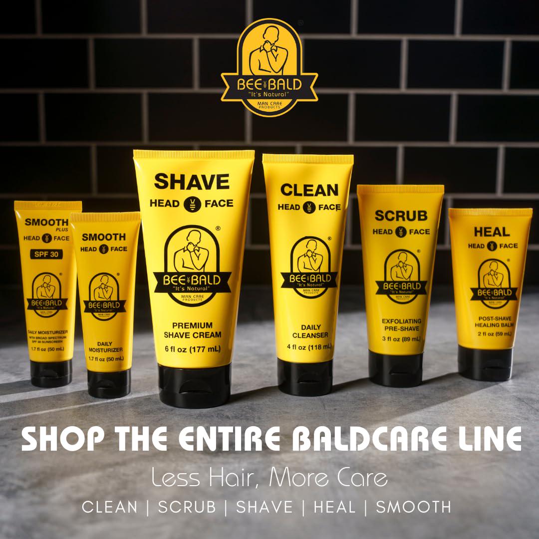 Bee Bald SMOOTH PLUS Daily Moisturizer With SPF 30 Broad Spectrum Sunscreen Tones, Hydrates And Moisturizes While Protecting Skin From Harmful UVA/UVB Rays, 1.7 Fl Oz,