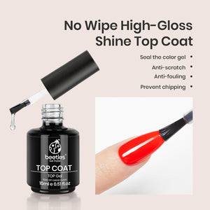 beetles Gel Polish Beetles 2 Pcs 15ml No Wipe Gel Top Coat And Base Coat Set - Shine Finish And Long Lasting, Soak Off LED Nail Lamp Gel Base Top Coat Finish Nail Art Design Manicure Gifts For Women