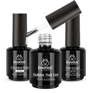 beetles Gel Polish Beetles 3Pcs 15ml Builder Nail Gel With Top And Base Coat Set No Wipe Gel Top Coat Base Gel Builder Extension Gel For Nails Shine Finish And Long Lasting Nail Protection Gift For Women