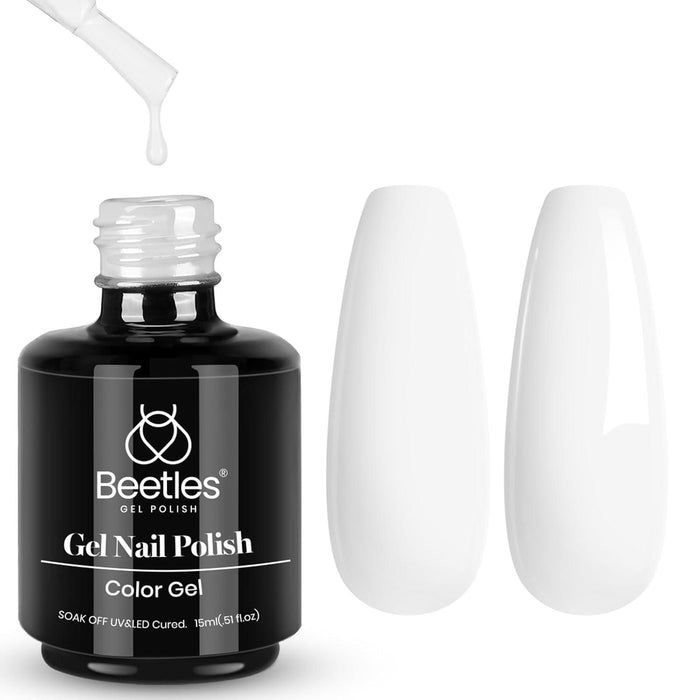 beetles Gel Polish Beetles Gel Nail Polish, 1 Pcs 15ml White Color Soak Off Gel Polish Nail Art Manicure Salon DIY Design Decoration At Home Nail Lamp Needed Nails Manicure Gift For Woman