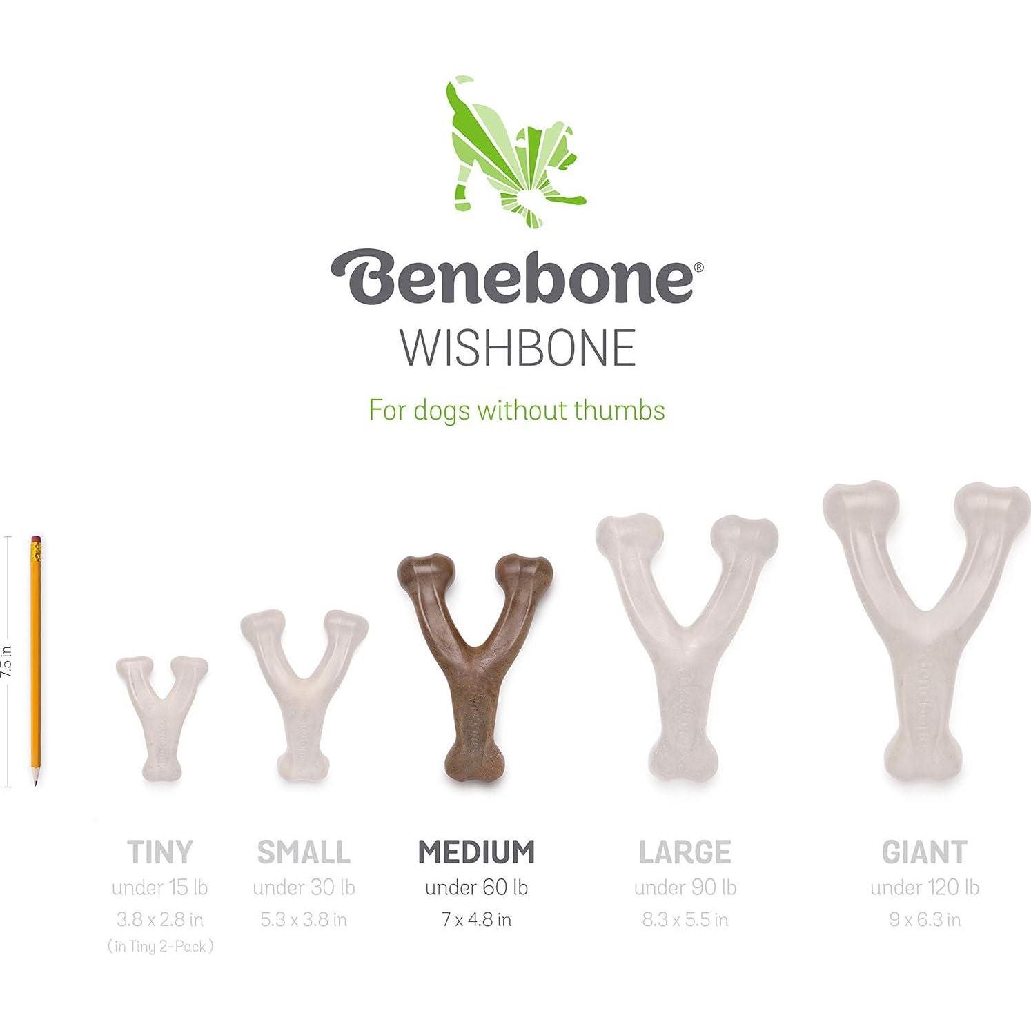 Benebone Indestructible Wishbone Dog Chew Toy For Aggressive Chewers, Long Lasting Tough Boredom Breaker For Dogs, Real Peanut Flavour, For Medium Dogs, Made In The USA.,