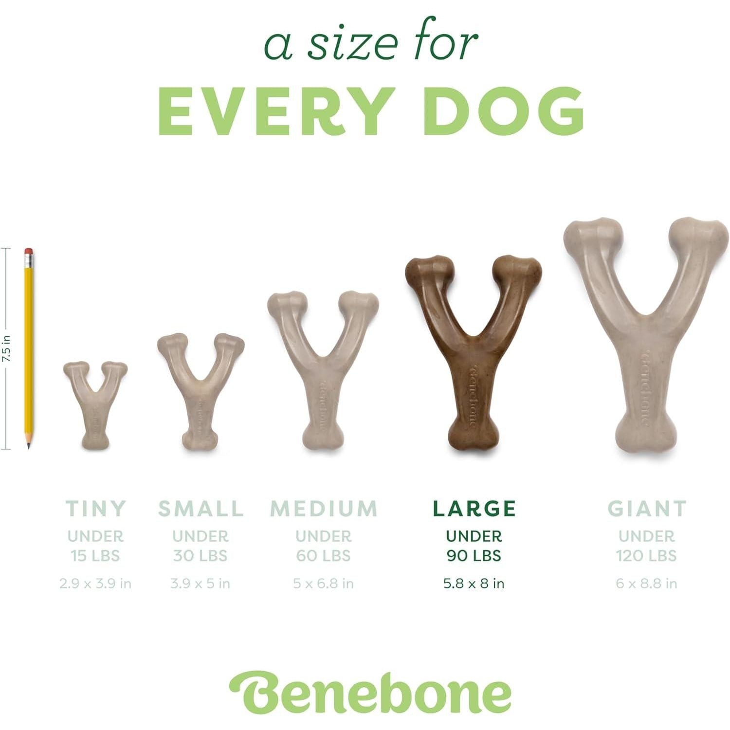 Benebone Wishbone Durable Dog Chew Toy For Aggressive Chewers, Real Chicken, Made In USA, Large,