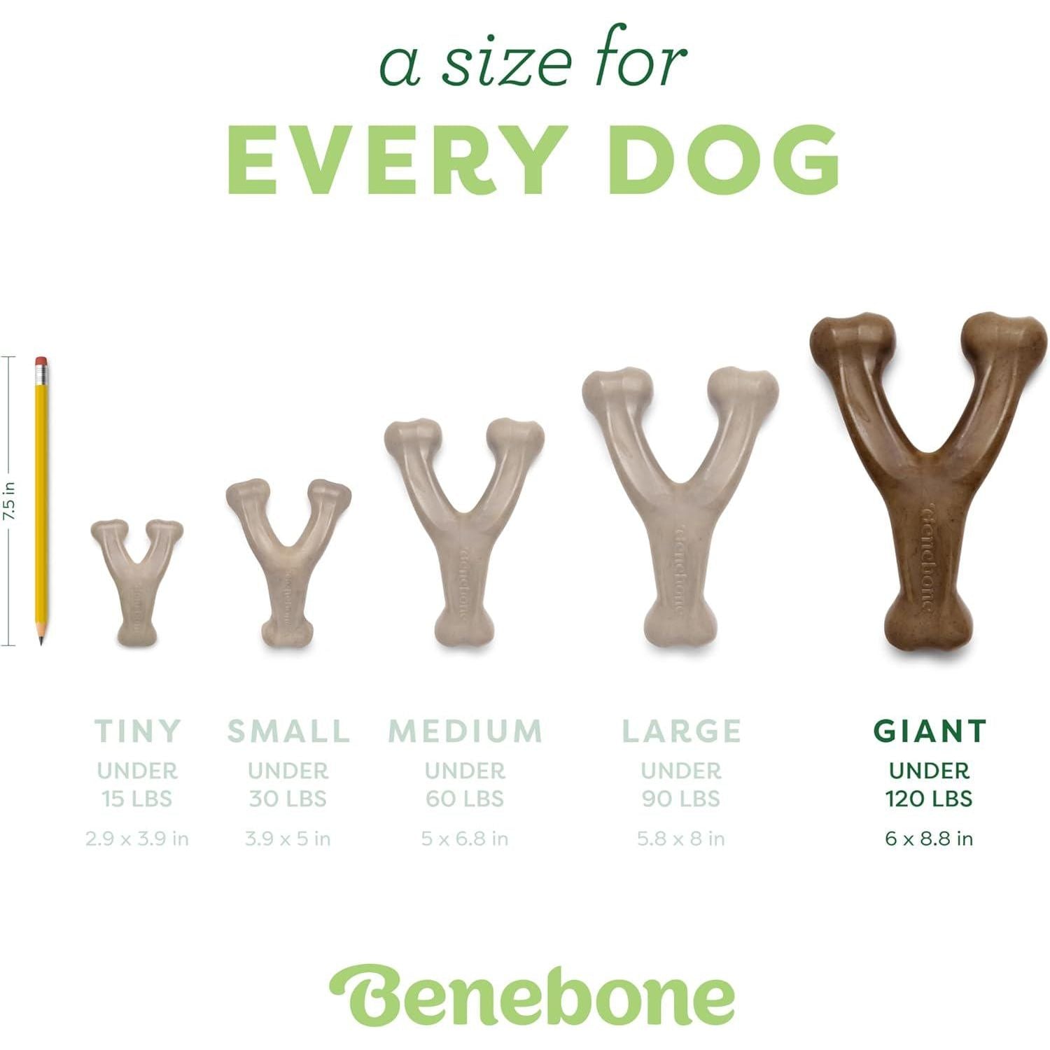Benebone Wishbone Durable Dog Chew Toy For Aggressive Chewers, Real Chicken, Made In USA, Giant,