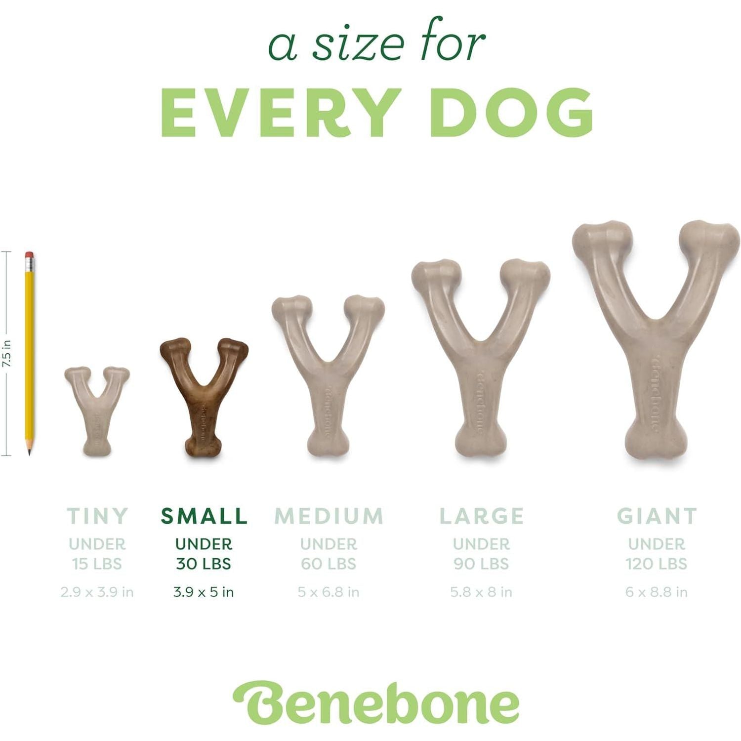 Benebone Wishbone Durable Dog Chew Toy For Aggressive Chewers, Real Chicken, Made In USA, Small, For Any Breed,