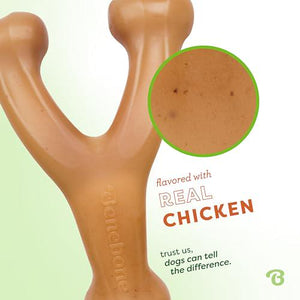 Benebone Wishbone Chicken Flavor Durable Chew Toy for Aggressive Chewers Medium Made in USA