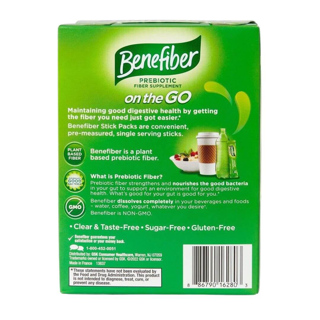 Benefiber Prebiotic Fiber Supplement Clear & Taste-Free Stick Packs (Pack Of 28) 4g Each,886790162803