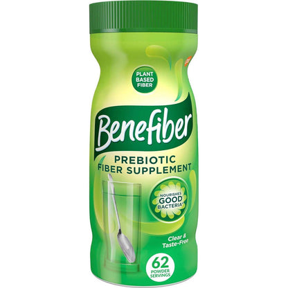 Benefiber Daily Prebiotic Fiber Supplement, Unflavored Powder for Digestive Health, 62 Servings, 87 oz