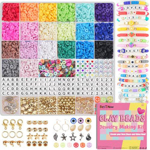 BestNow Bracelet Making Kit for Girls 5000 Clay Beads Friendship Jewelry DIY Set Ages 6 to 12