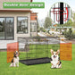 BestPet Folding Metal Dog Crate 42 Inch Double Door with Tray and Divider for Large Dogs Black
