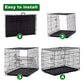 BestPet Folding Metal Dog Crate 42 Inch Double Door with Tray and Divider for Large Dogs Black