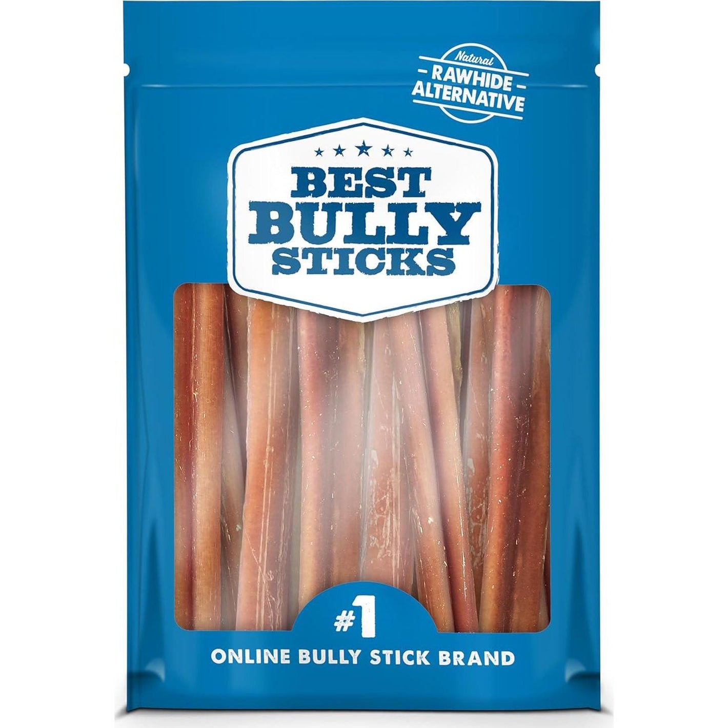 Best Bully Sticks 6" Bully Chews for Dogs, 8 oz Pack, Natural Grass-Fed Beef, Rawhide-Free, Medium Breeds