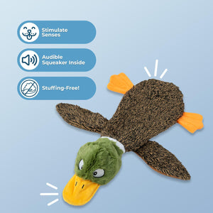 Best Pet Supplies 2-in-1 Stuffless Dog Toys, 4 Small Squeaky Figures, Durable Soft Indoor Play Chew Toys