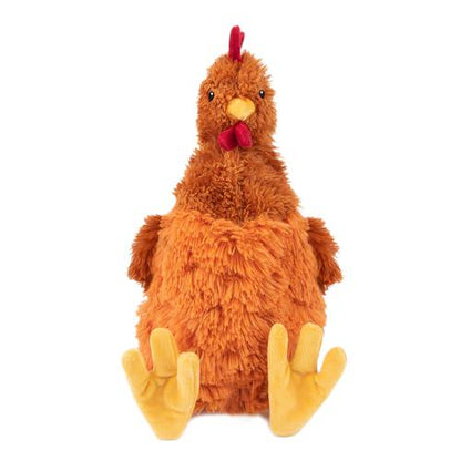 Best Pet Supplies Crinkle Chicken Plush Dog Toy for Puppies and Seniors Soft Indoor Play Brown