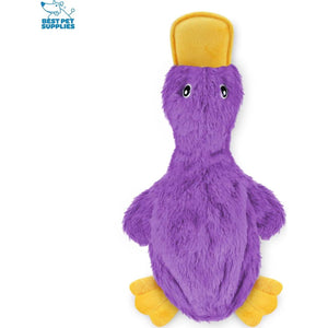 Best Pet Supplies Crinkle Dog Toy, Stuffing-Free Plush Duck for Puppies, Purple, Indoor Play