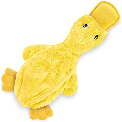 Best Pet Supplies Crinkle Dog Toy Duck Yellow Plush Squeaky Indoor Play for All Breeds No Stuffing