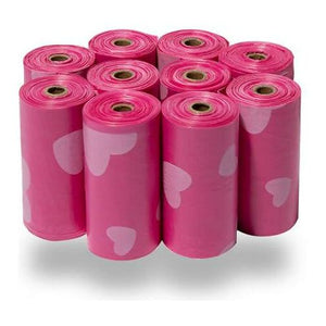 Best Pet Supplies Dog Poop Bags, 150 Ct, Thick, Leak-Proof, Refill Rolls, Heart Print, for Walks/Travel