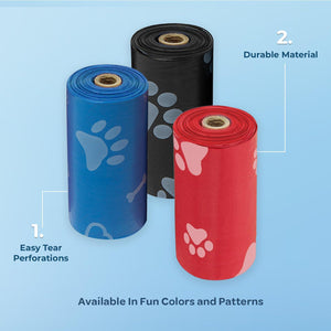 Best Pet Dog Poop Bags, Leakproof & Tear-Resistant, 150 Ct Assorted Color Refill Rolls