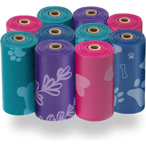Best Pet Supplies Leak Proof Dog Waste Bags 150 Count Puppy Cleanup Thick Assorted Color Rolls