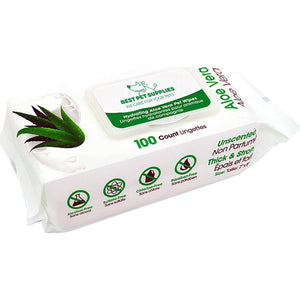 Best Pet Supplies Dog Wipes with Aloe Vera Cleansing and Deodorizing Wipes for Paws Coats and Ears