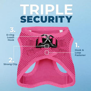 Best Pet Supplies Voyager Step-In Dog Harness, Small Reflective Mesh, No Pull, Hook & Loop, Fuchsia S
