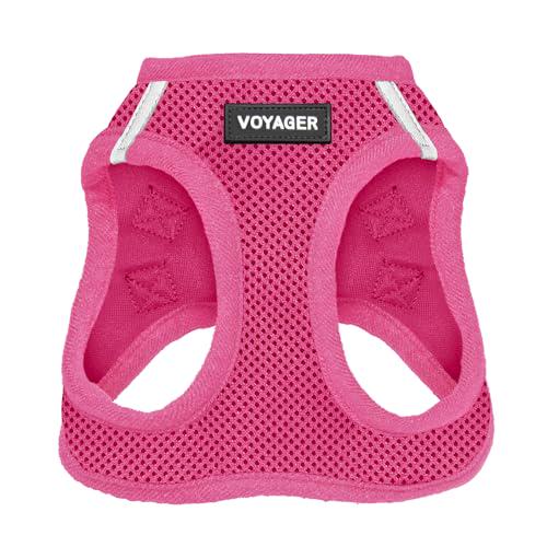 Best Pet Supplies Voyager Step-In Dog Harness, Small Reflective Mesh, No Pull, Hook & Loop, Fuchsia S