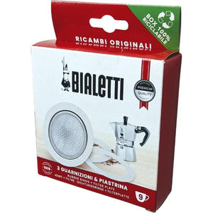 Bialetti BIA640310 Pack Of 3 Gaskets + 1 Plate, Tz.9, Stainless Steel,