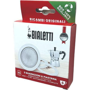 Bialetti Spare Parts, Includes 3 Gaskets And 1 Plate, Compatible With Moka Express, Fiammetta, Break, Happy, Dama, Moka Timer And Rainbow (6 Cups),
