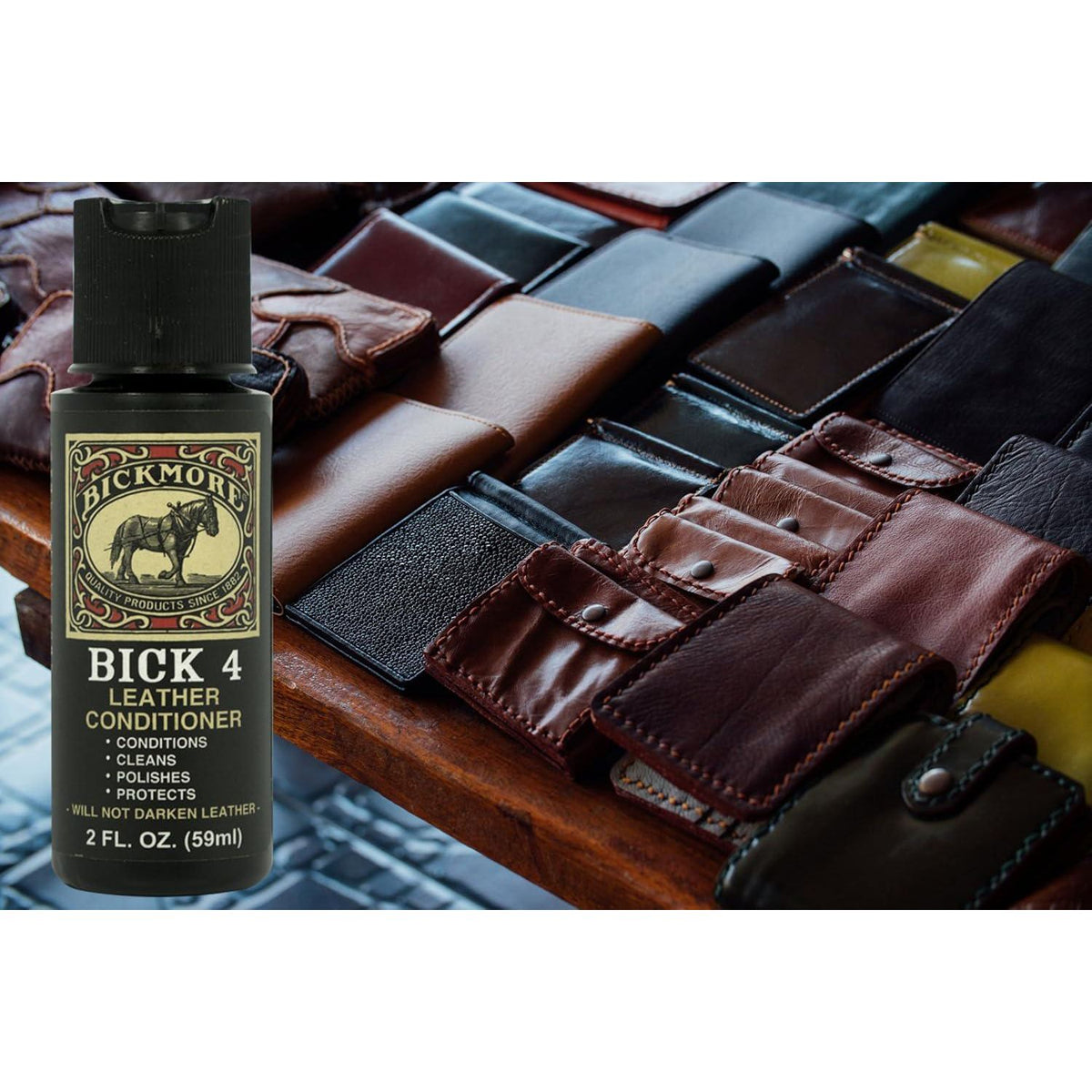 Bick 4 Leather Conditioner And Leather Cleaner 2 Oz - Will Not Darken Leather - Safe For All Colors Of Leather Apparel, Furniture, Jackets, Shoes, Auto Interiors, Bags And All Other Leather Accessories,