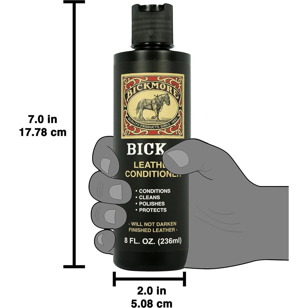 Bick 4 Leather Conditioner And Leather Cleaner 8 Oz - Will Not Darken Leather - Safe For All Colors Of Leather Apparel, Furniture, Jackets, Shoes, Auto Interiors, Bags And All Other Leather Accessories,