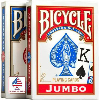 Bicycle Playing Cards Jumbo Index 2 Pack Classic Standard Poker Size Cards for Games and Family Fun